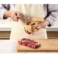Bamboo Salt and Pepper Box with Swivel Lid, Embedded Spoon,