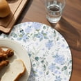 thumbnail image 3 of Blue Flower Round 13 Inch Placemats Set of 2, Sage Green Eucalyptus Leaf Farmhouse Country HeatResistant Non Slip Place Mats for Dining Table, Wipeable Braided Kitchen Table Mats for Housewarming, 3 of 9