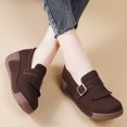thumbnail image 5 of Women's Suede Wedge Loafers Slip-On Comfortable Penny Loafers Thick Soft Platform Shoes Business Work Walking, 5 of 8