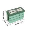 thumbnail image 1 of PEONAVET Bento Storage Three-layer Compartment Lunch Box For Work Students Plastic Bento Box Microwave Oven With Rice And Lunch Box, 1 of 2