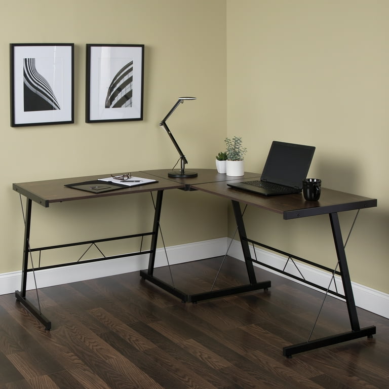 Ofm essentials l shaped desk cheap gaming desk with metal legs