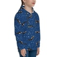 thumbnail image 3 of Balery Whales Swim Pattern Boys Hoodie, Youth Pullover Hooded Sweatshirt, Kangaroo Pocket Hoodie for Kids Girls -Small, 3 of 6