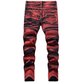 thumbnail image 3 of Boy's Skinny Jeans Slim Fit Stylish Washed Comfy Denim Pants Red 12, 3 of 7