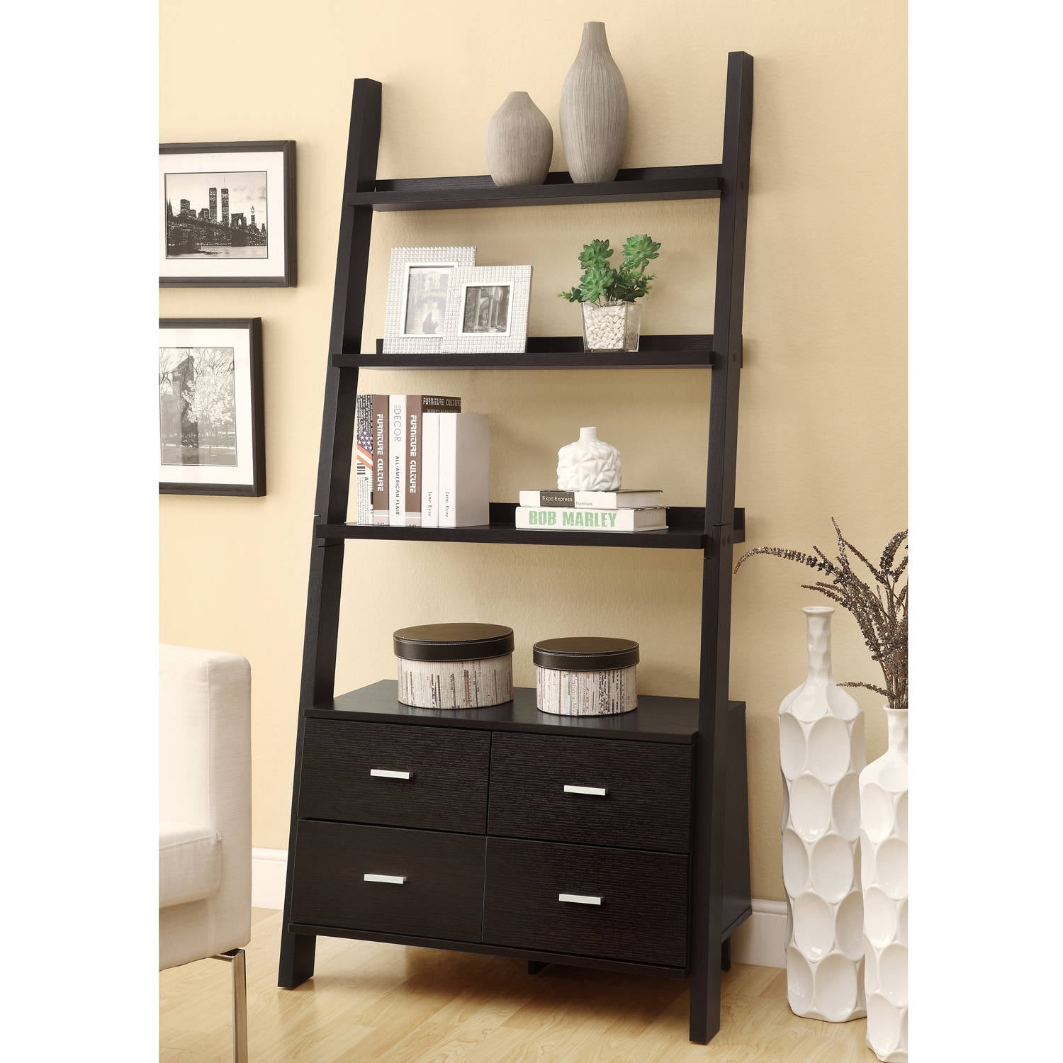 Coaster 4-Drawer Ladder Style Bookcase