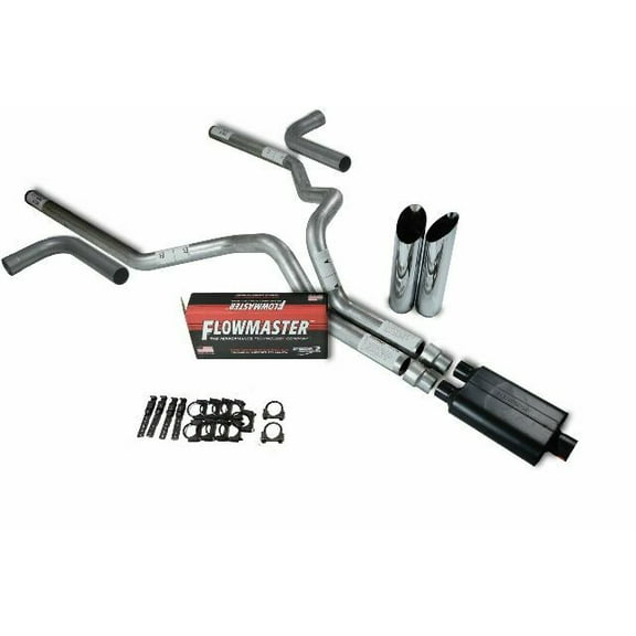 Chevy GMC 1500 19-25 3" Dual Exhaust Kits Flowmaster 40 Series Slash Tip Side Ex