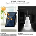 thumbnail image 3 of 2 Packs Indoor/Outdoor Solar Light Bulbs with Timer, LED Solar Lights for Chicken Coop, Home, Emergency Power Outage, Remote Control Included, 3 of 13