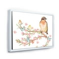thumbnail image 3 of Designart 'Lovely Bird Sitting On Branch of Sakura With Butterflies' Traditional Framed Canvas Wall Art Print, 3 of 5