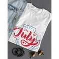 thumbnail image 3 of Happy 4Th July Red Lettering Shaped T-Shirt Women -Image by Shutterstock, Female Large, 3 of 4