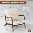thumbnail image 2 of Demi Bonn Modern Accent Chair, Elegant Armchair with Rubber Wood Armrests and Removable Back, Suitable for Living Room Bedroom Reception Room Office, Beige, 2 of 8