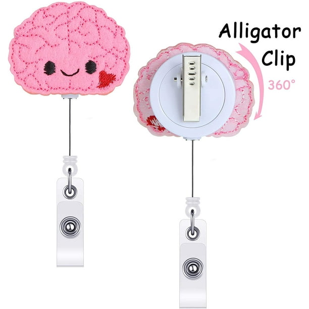 Felt Nurse Badge Reels Brain Badge Reel and Heart Retractable