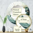 thumbnail image 3 of Designart "Teal Gold Minimalism Serenity In Flow" Minimalism Round Wall Mirror - Modern Oval Printed Decorative Oversized Mirror - Multiple Color Options, 3 of 4