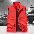thumbnail image 2 of SHTXOZHI Mens Plus Size Breathable Outerwear Vests Sleeveless Solid Color Layering Casual Jackets with Pockets, 2 of 9
