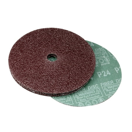 

7-Inch x 7/8-Inch Aluminum Oxide Resin Fiber Discs Center Hole 24 Grit Sanding Grinding Discs 5 Pcs