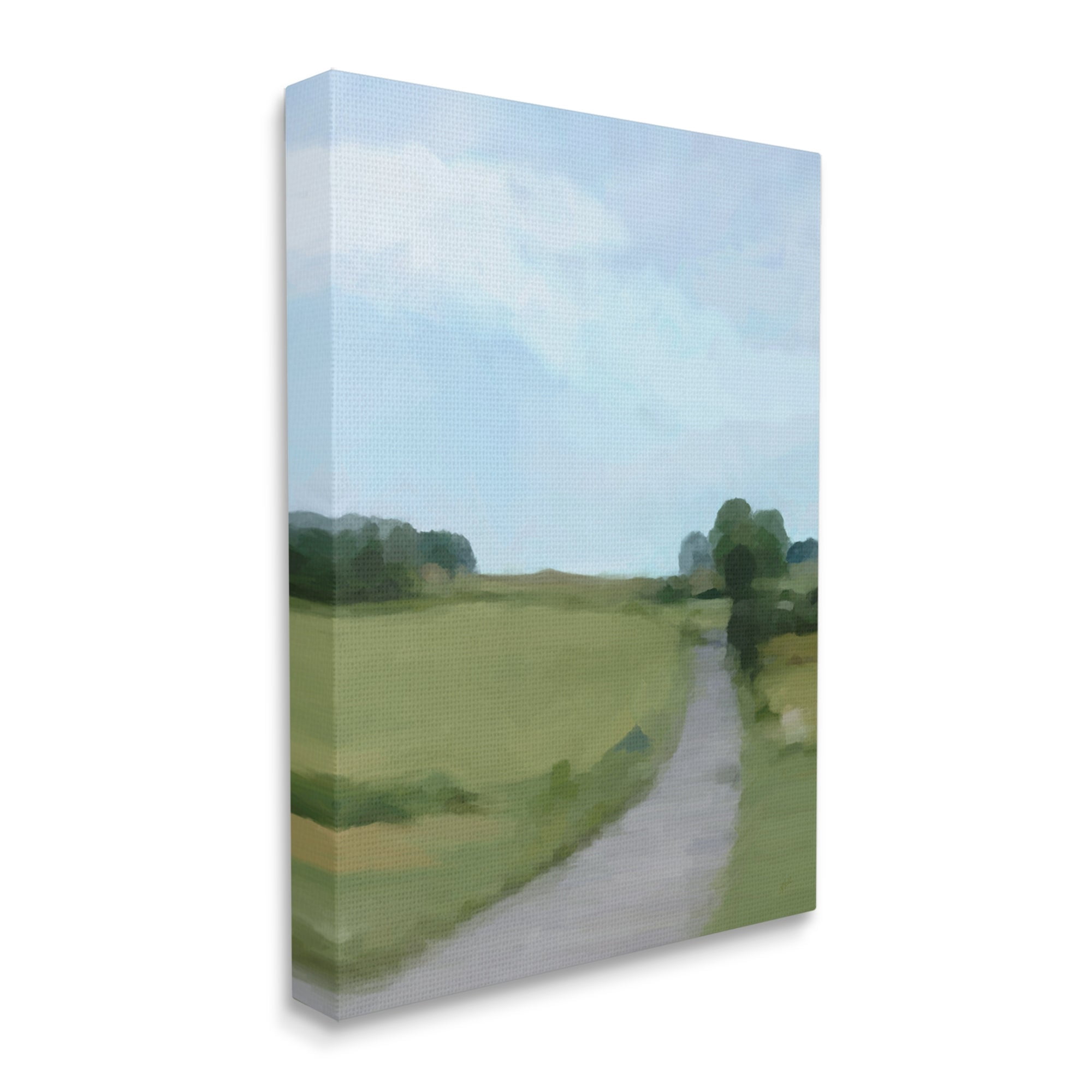 Stupell Industries Abstract Path Through Grassland Rural Landscape Scene Painting Gallery Wrapped Canvas Print Wall Art, Design by Amy Hall