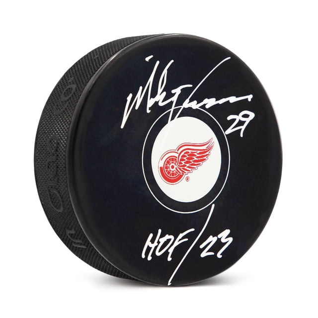 Mike Vernon Rondelle de Hockey des Red Wings de Detroit Autographiée avec Note HOF