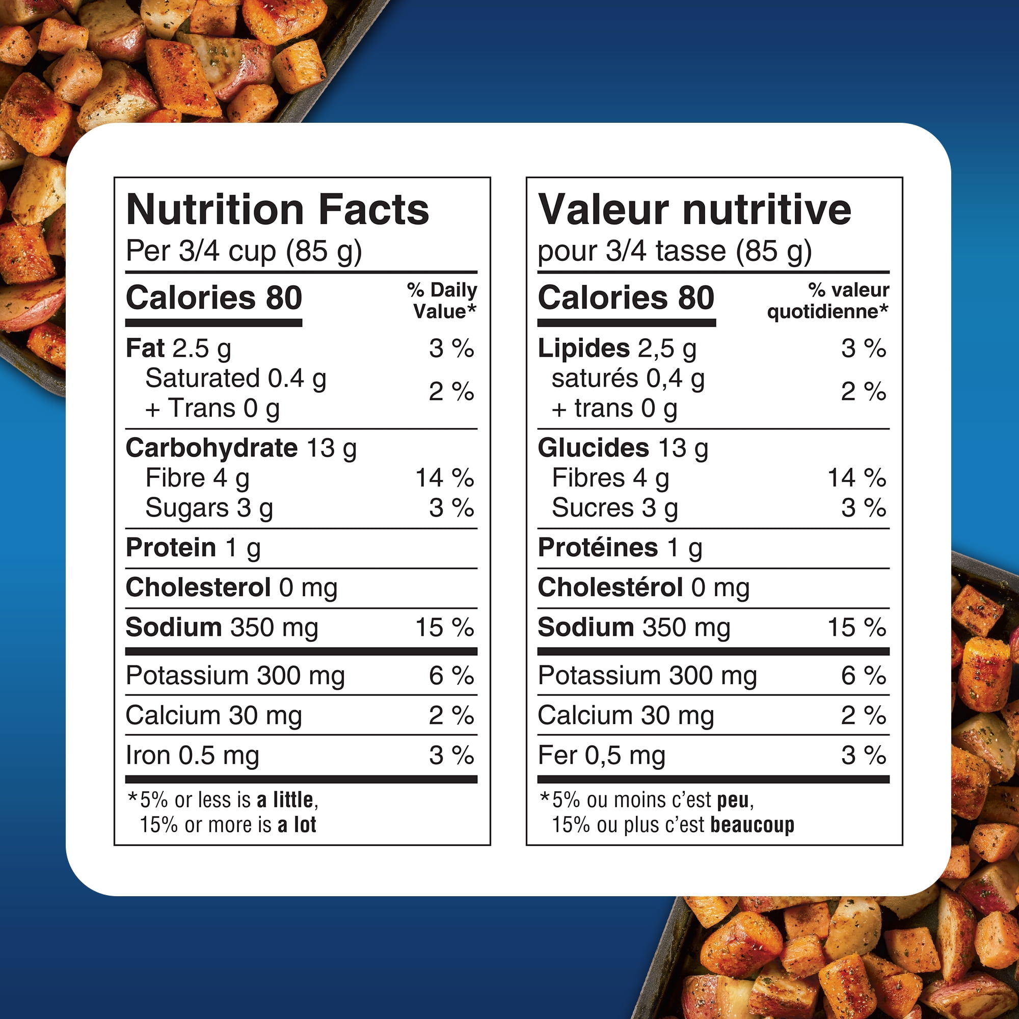 Carottes, patates douces et pommes de terre rouges assaisonnées Rôties au four Swanson : un mélange de légumes surgelés assaisonnés de sel de mer, de poivre noir et de fines herbes