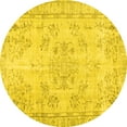 thumbnail image 1 of Ahgly Company Indoor Round Abstract Yellow Contemporary Area Rugs, 8' Round, 1 of 4