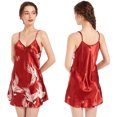 thumbnail image 2 of LYMAYTER Women's Satin Nightgowns Adjustable Spaghetti Strap Negligees V Neck Slip Dress Lingerie S-2XL, 2 of 8