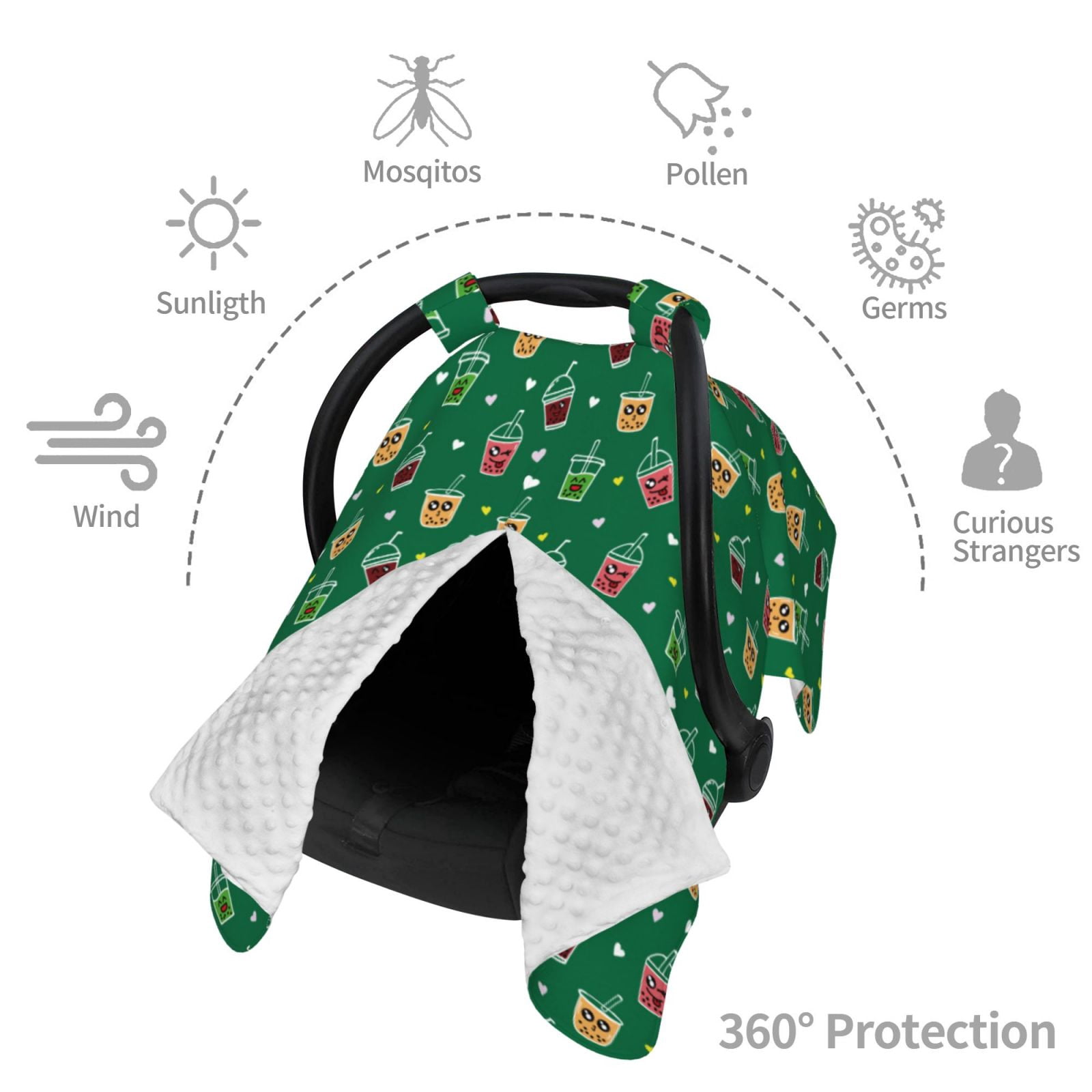 Naloa Milk Tea Baby Car Seat Cover, Breathable Baby Carrier Cover, Multiuse Baby Carrier Cover & Nursing Breastfeeding Cover