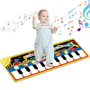 Syenll Musical Piano Mat, 19 Keys Piano Keyboard Floor Mat, Kids Playmat Dance Mat Gift for Boys Girls (43.3x14.2in)