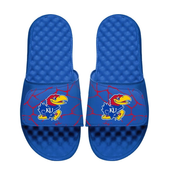 Unisex ISlide Royal Kansas Jayhawks Shattered Slide Sandals