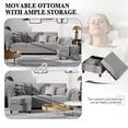 thumbnail image 4 of Walsunny 69" Convertible Sectional Sofa Couch with Storage Ottoman,L Shaped Sofa with Removable Pillows & Linen Fabric, Modern 3-Seat Couch with Reversible Storage Chaise,Blue, 4 of 8