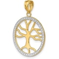 thumbnail image 3 of 14k Yellow Gold w/Rhodium Large Tree of Life Round Frame Charm - 26.1mm, 3 of 7