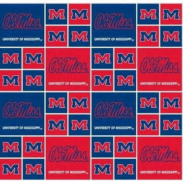 University of Mississippi Fine Cotton Classic Geometric Design-Sold by the Yard