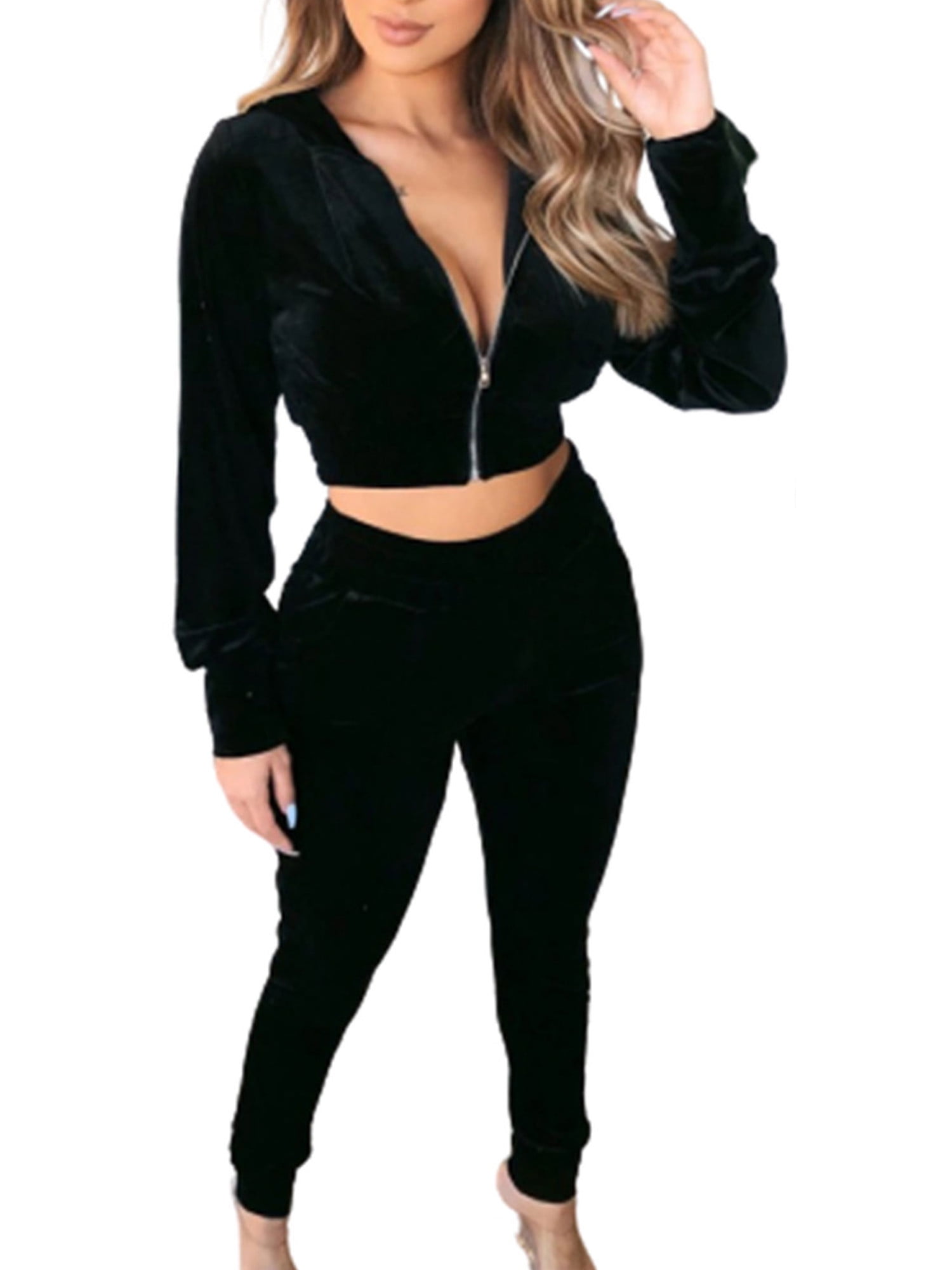 Outfits Velour Tracksuit for Women Zip 