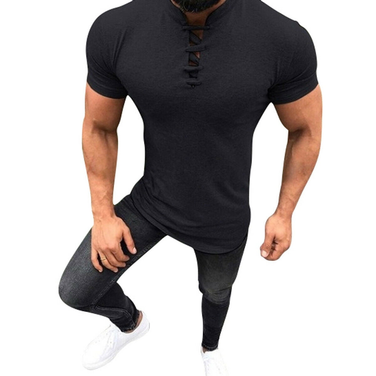 hanes slim fit v neck walmart