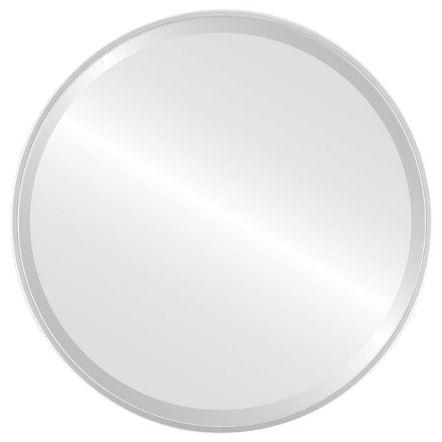 Miroir Rond Encadré Singapore - Vaporisation Argentée - 25 Pouces x 25 Pouces