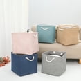 thumbnail image 6 of REGALWOVEN 13 Inch Square Fabric Collapsible Storage Basket Bin with Handle for Shelves Clothes Brown, 6 of 7