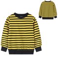 thumbnail image 2 of Hjtefg Kids' Classic Stripe Sweatshirt - Relaxed Fit Unisex Shirt for Toddler Boys & Girls, Everyday Comfort Wear,Color: Yellow Size: 8-9 Years, 2 of 8