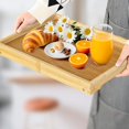 thumbnail image 3 of Bamboo Bed Tray Table with Folding Leg, Breakfast in Bed Tray for Eating,Tv Tabl, 3 of 10