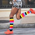 thumbnail image 4 of ZHAOCHENG Calcetines de compresión para hombre y mujer, paquete de 4, calcetines de soporte coloridos, colores variados, 4 of 5