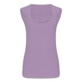 thumbnail image 3 of WREESH Womens Tank Tops Solid Color Camisole Sleeveless T-Shirt Loose Tank Top Purple, 3 of 5