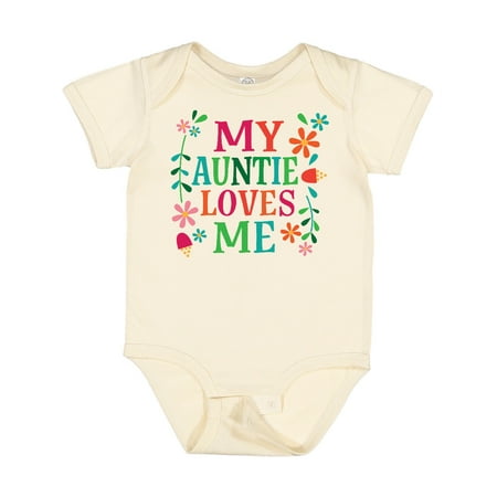

Inktastic My Auntie Loves Me Girls Gift Baby Girl Bodysuit