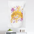thumbnail image 1 of Saying Tapestry, Treat Yourself Lettering with Funny Cartoonish Makeup Self Care Objects, Fabric Wall Hanging Decor for Bedroom Living Room Dorm, 5 Sizes, Pink Orange and White, by Ambesonne, 1 of 1