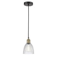 thumbnail image 4 of Innovations Lighting  Castile - 1 Light 6" Cord Hung Mini Pendant Black Antique Brass/White, 4 of 5