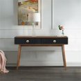 thumbnail image 7 of Maklaine Modern Wood ad Veneer Console Table in Black/Walnut, 7 of 7