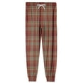 thumbnail image 7 of Wutalume Men's Drawstring Pocket Cuffed Casual Pants with Checkered Print, Comfortable Home Sleep Pants for Everyday Wear and Relaxation,Vermilion M, 7 of 7