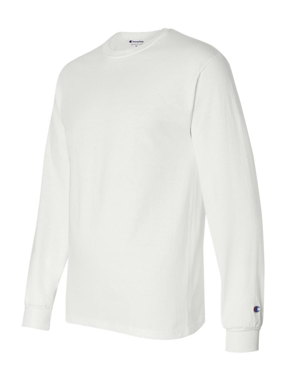 champion white long sleeve t shirt