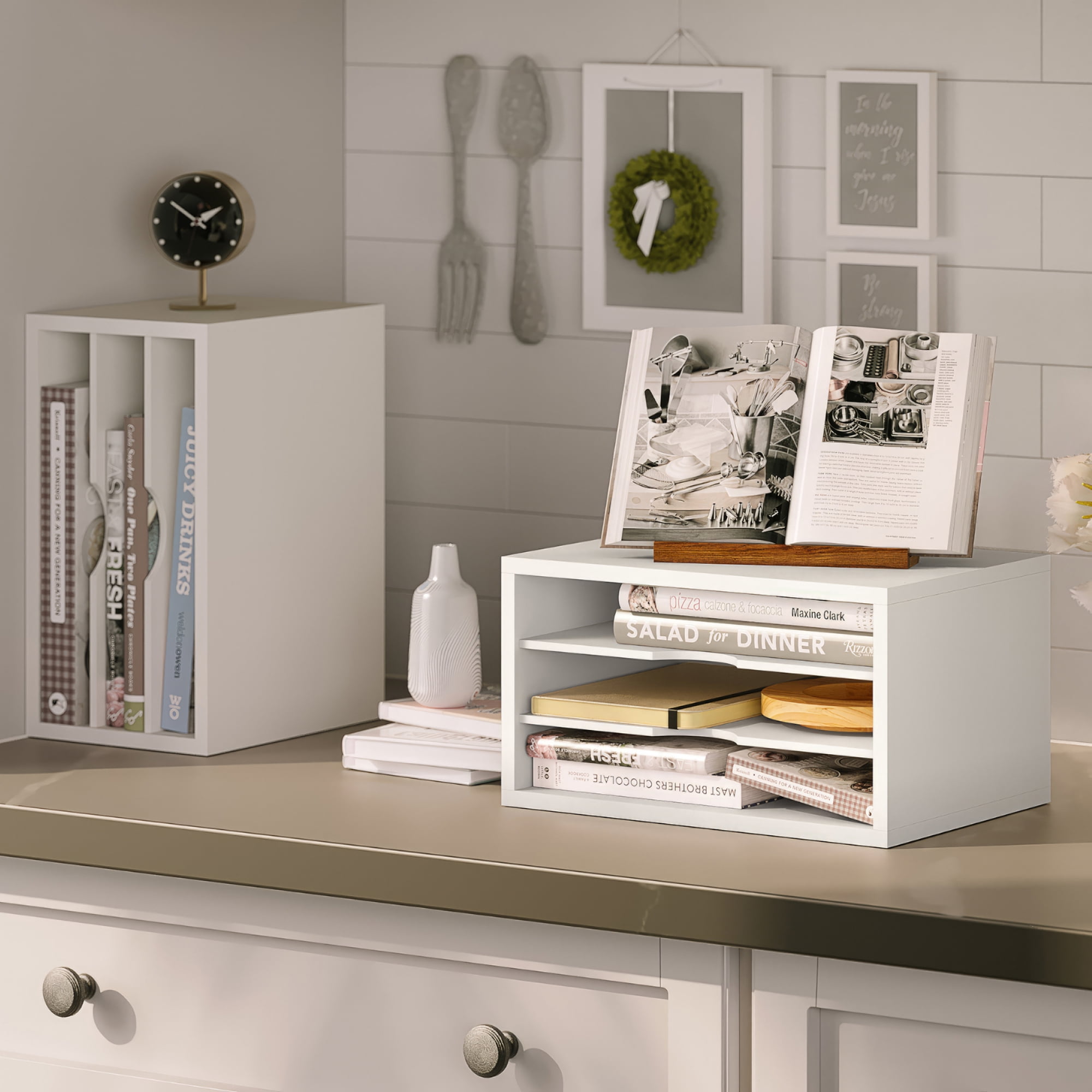 Ballucci 3-Tier Stackable Paper Organizer, Office Desk Organizer, Document Holder, White