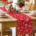 thumbnail image 5 of Burlap Table Runner 120 Inches Long,Christmas Winter Snowflakes Non-Slip Kitchen Table Runners for Dining Room Everyday Use Party Table Decorations Red White, 5 of 9