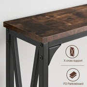 70 Console Table Entryway Sofa Table with Power Outlets,Rustic Brown