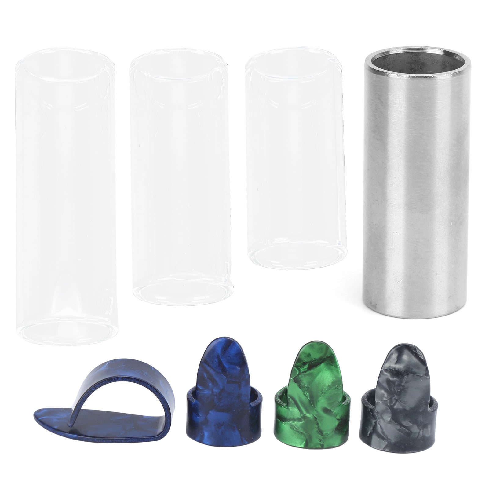 Tebru Electric Guitar Slides Set Slide Bar Stick Pipe Block Picks