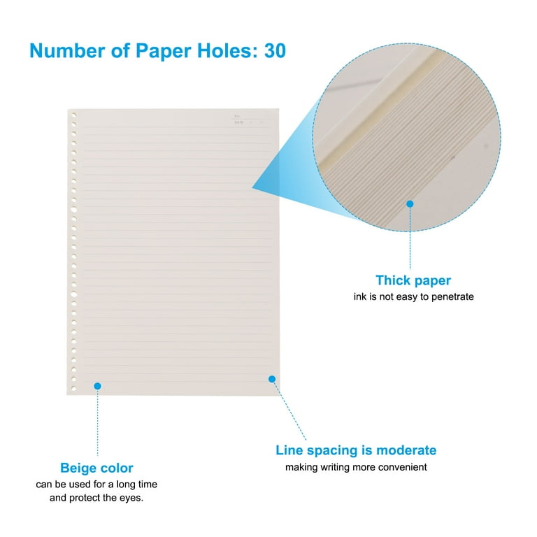 Uxcell A4 Loose Leaf Paper for Binders Notebook Punch Filler Paper