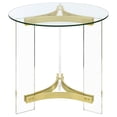 thumbnail image 3 of Janessa Round Glass Top Acrylic Leg End Table Matte Brass, 3 of 9