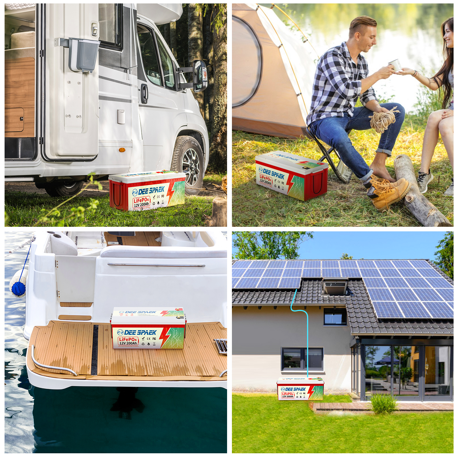 12V 200Ah LiFePO4 Lithium Battery,for RV,Trolling Motor,Solar,Marine,Home Energy Storage,Camping,200A BMS,Deep Cycles Batteries