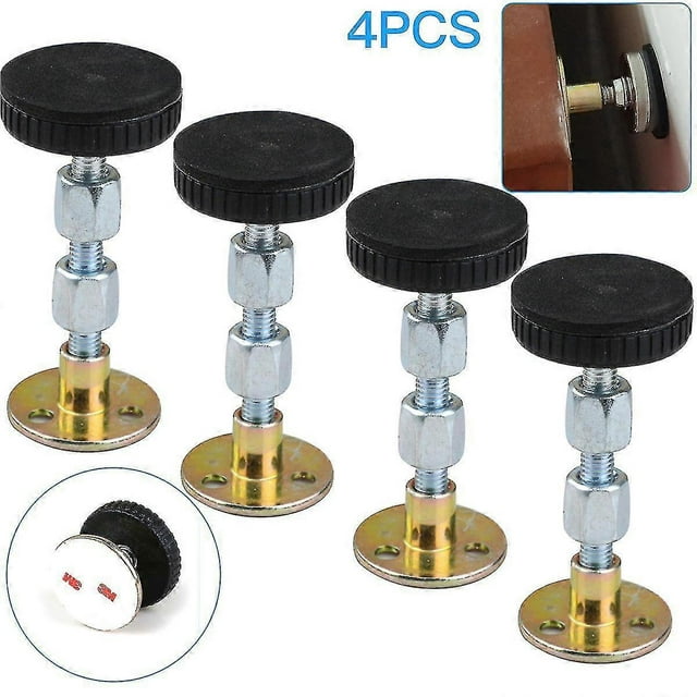 Bed Frame Anti Shake Tool,4 Pack Adjable Board Stoppers Threaded Anti Shake Fixer For S Beds Wardrobes Sofas(84-mm)